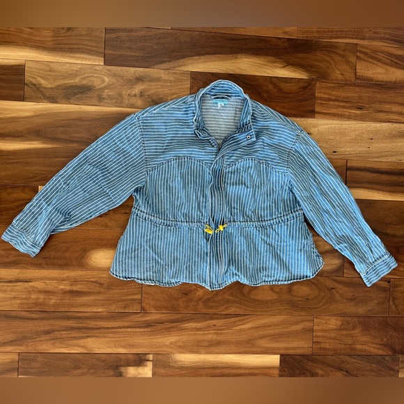 Future Collective Striped Denim Zip Front Jacket size XL - Picture 4 of 7